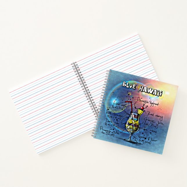 Cuaderno Cóctel azul hawaiano (#1 de 12 conjuntos de receta (Interior)