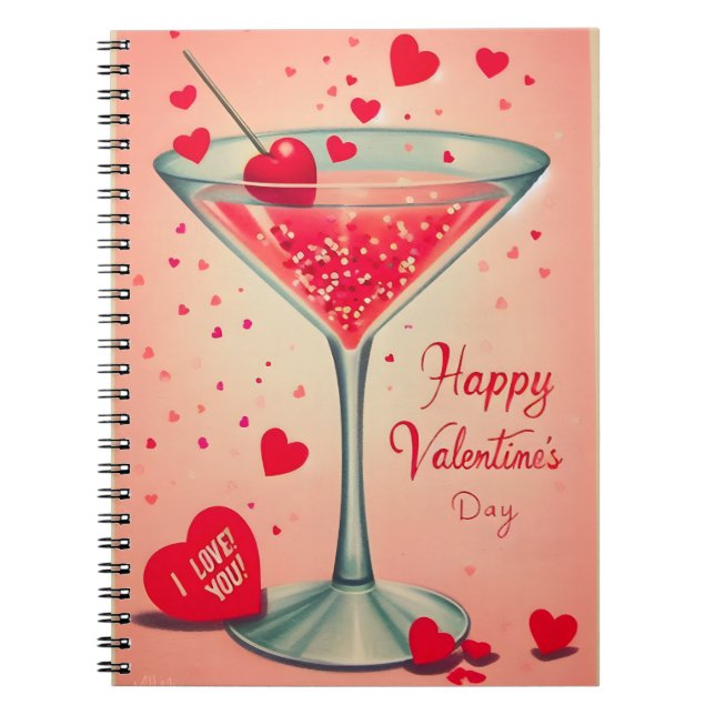 Cuaderno cóctel Mid Century Valentine Martini (Frente)