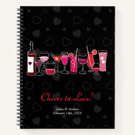 Cuaderno Cócteles retro bebidas de San Valentín