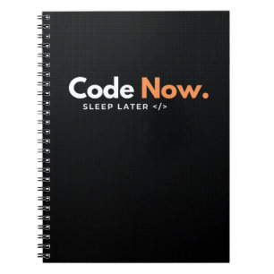 Cuaderno Codificar ahora, dormir después Bloc de notas en