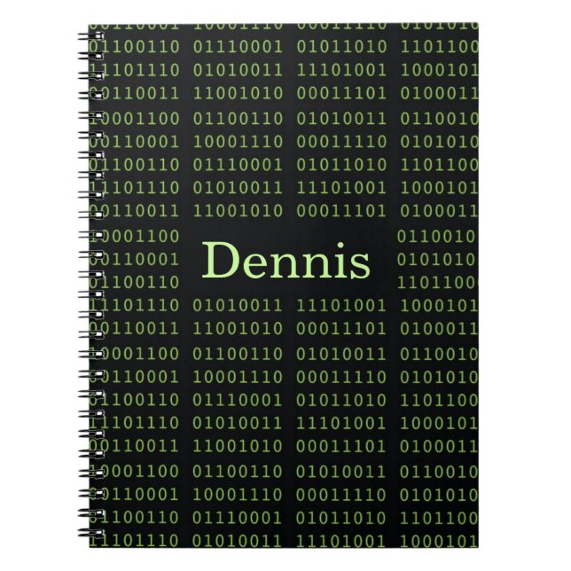 Cuaderno Código binario personalizado (Frente)