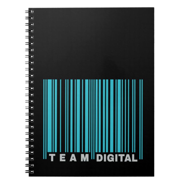 Cuaderno Código de barras digital de equipo para nerds (Frente)