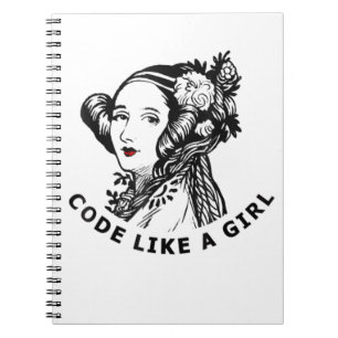 Cuaderno Código De Camisetas De Ada Lovelace Como Un Chica