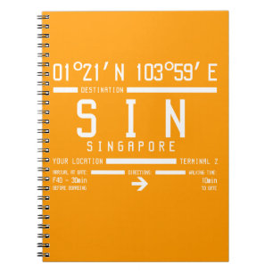 Cuaderno Código de carta al aeropuerto Changi de Singapur