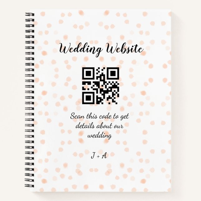 Cuaderno Código QR de escaneo del sitio web de la boda nara (Anverso)