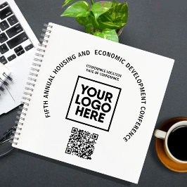 Cuaderno Código QR de logotipo personalizado para conferenc
