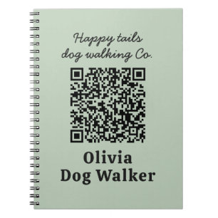 Cuaderno Código QR de paseador de perros Marca comercial de