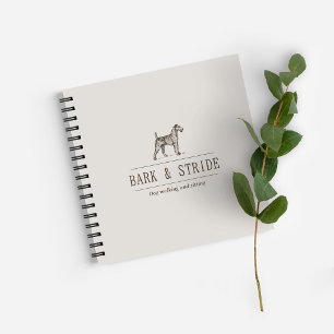 Cuaderno Código QR del negocio de paseo de perros Bark & St