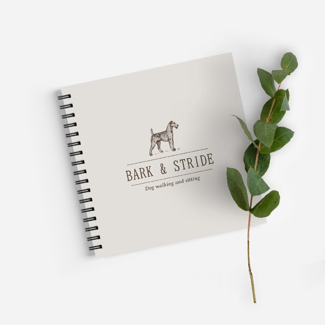 Cuaderno Código QR del negocio de paseo de perros Bark & St (Subido por el creador)