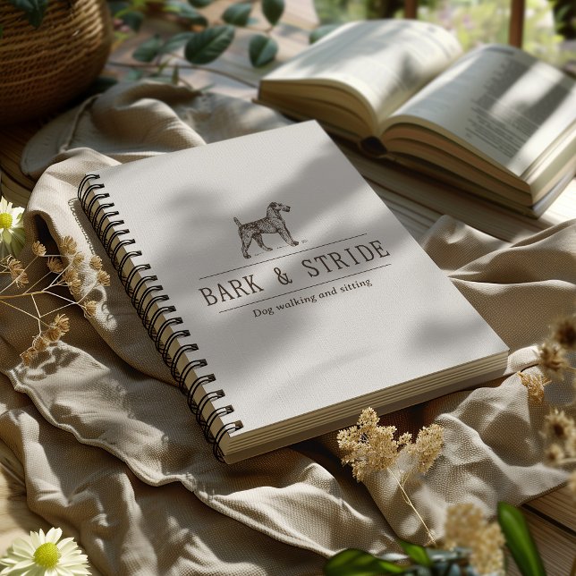 Cuaderno Código QR del negocio de paseo de perros Bark & St (Subido por el creador)
