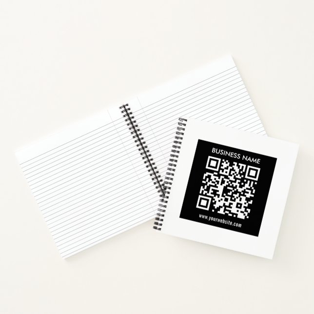 Cuaderno Código QR editable (generado al instante) | Negro (Interior)