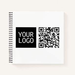 Cuaderno Código QR editable y su logotipo comercial o image