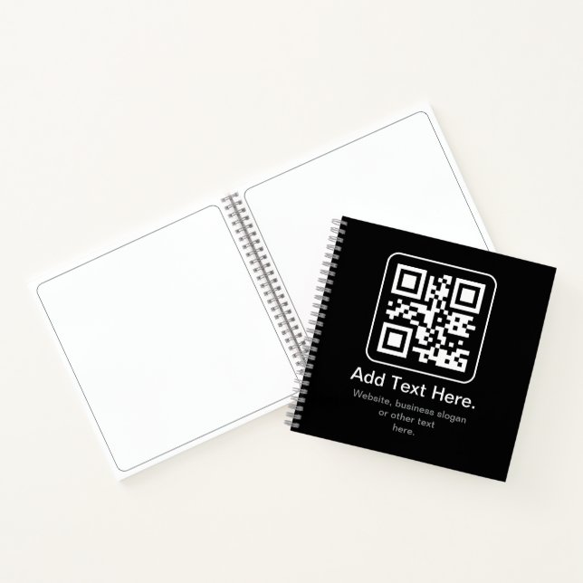 Cuaderno Código QR escaneable moderno | Blanco, negro y gri (Interior)
