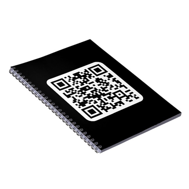 Cuaderno Código QR moderno editable | Negro Blanco o cualqu (Lado Derecho)