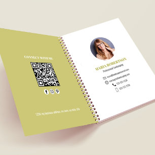 Cuaderno Código QR para empresas profesionales de fotografí