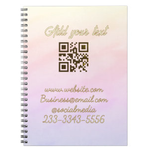 Cuaderno código QR personalizado simple agregue su nombre t