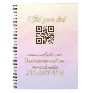 Cuaderno código QR personalizado simple agregue su nombre t