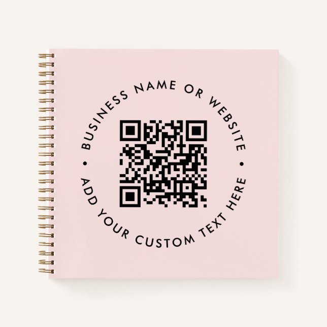 Cuaderno Código QR | Promoción de empresas femeninas rosas  (Anverso)