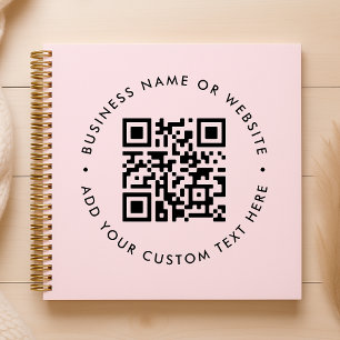 Cuaderno Código QR Promoción de empresas femeninas rosas