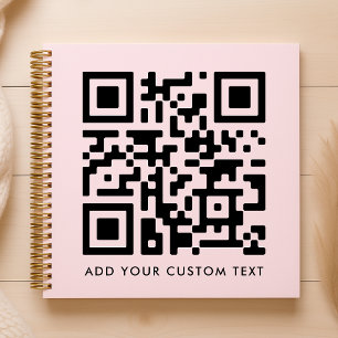 Cuaderno Código QR Rubor Pink Minimalista Simple Scan Me