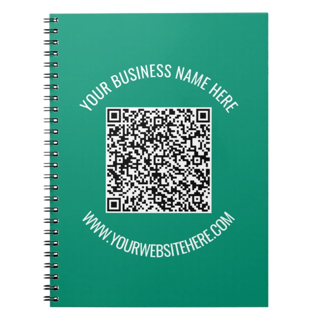Cuaderno Código QR y texto Personalizado Moderno de promoci (Frente)