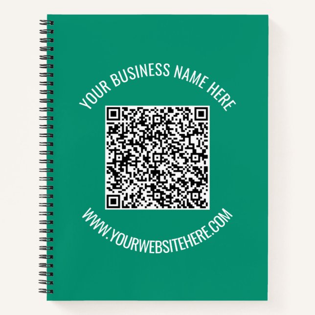 Cuaderno Código QR y texto Personalizado Moderno de promoci (Anverso)