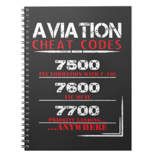 Cuaderno Códigos del tramposo de la aviación - camiseta