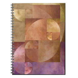 Cuaderno Coeficiente de oro, espiral de Fibonacci