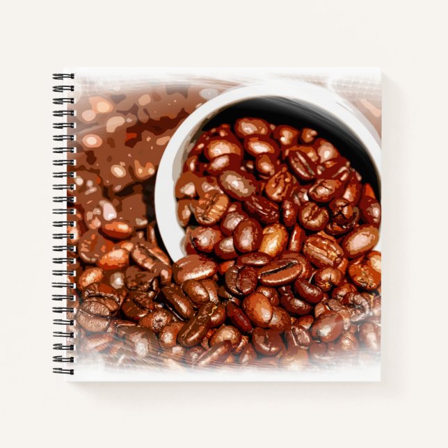Cuaderno Coffee Beans White Cup Guay Classic Square Spiral (Anverso)