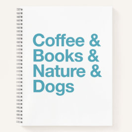 Cuaderno Coffee & Books & Nature & Dogs Notebook (Azul)