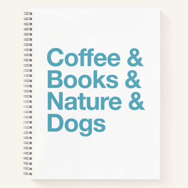 Cuaderno Coffee & Books & Nature & Dogs Notebook (Azul) (Anverso)