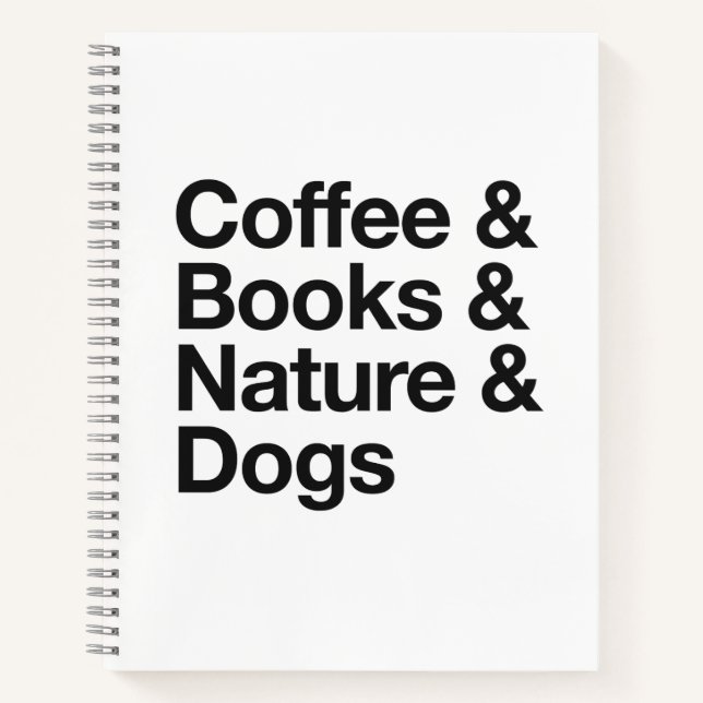 Cuaderno Coffee & Books & Nature & Dogs Notebook (Black) (Anverso)
