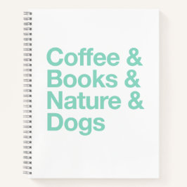 Cuaderno Coffee & Books & Nature & Dogs Notebook (Verde azu