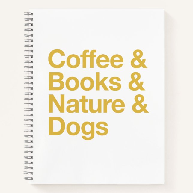 Cuaderno Coffee & Books & Nature & Dogs Notebook (Yellow) (Anverso)
