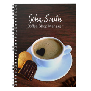 Cuaderno Coffee Cup Coffee Shop Heart Shaped Foam Cookie