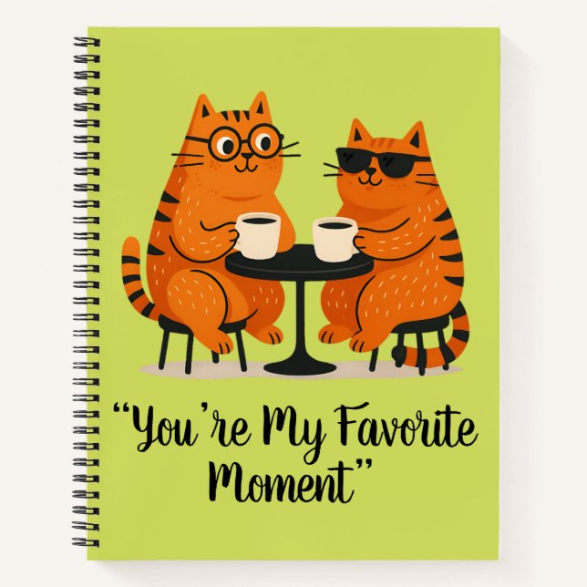 Cuaderno Coffee Date Cat Couple Spiral Notebook (Anverso)