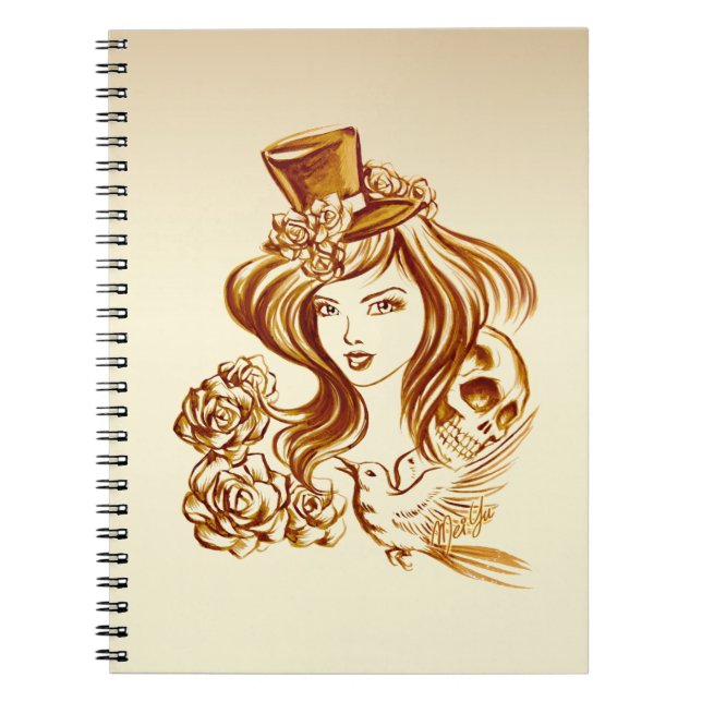 Cuaderno Coffee de época elegante portátil de arte pintado  (Frente)