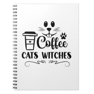 Cuaderno Coffee de Halloween Cats Witts Cumpleaños
