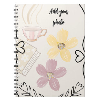 Cuaderno Coffee & Flowers Spiral Notebook for Book Lovers