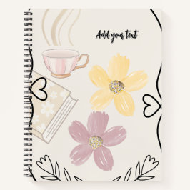 Cuaderno Coffee & Flowers Spiral Notebook for Book Lovers