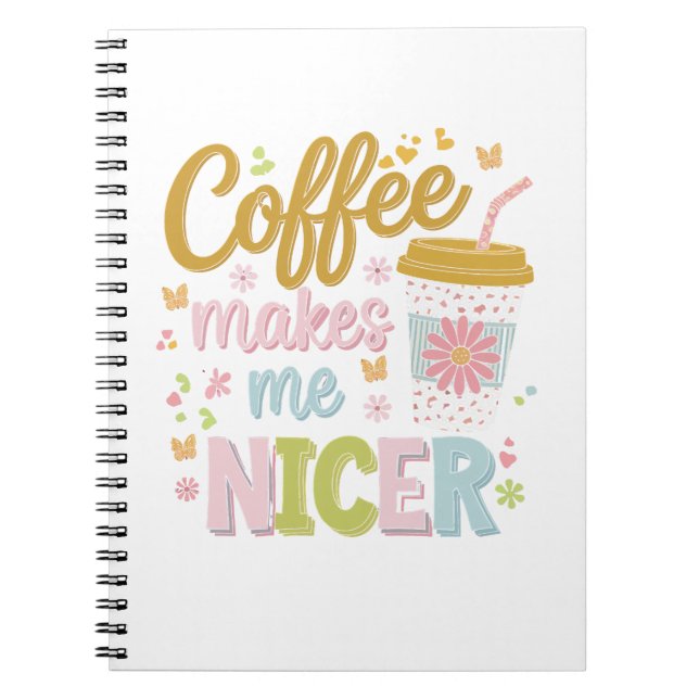 Cuaderno Coffee Lover Cafeinated Leopard Coffee Me Hace (Frente)