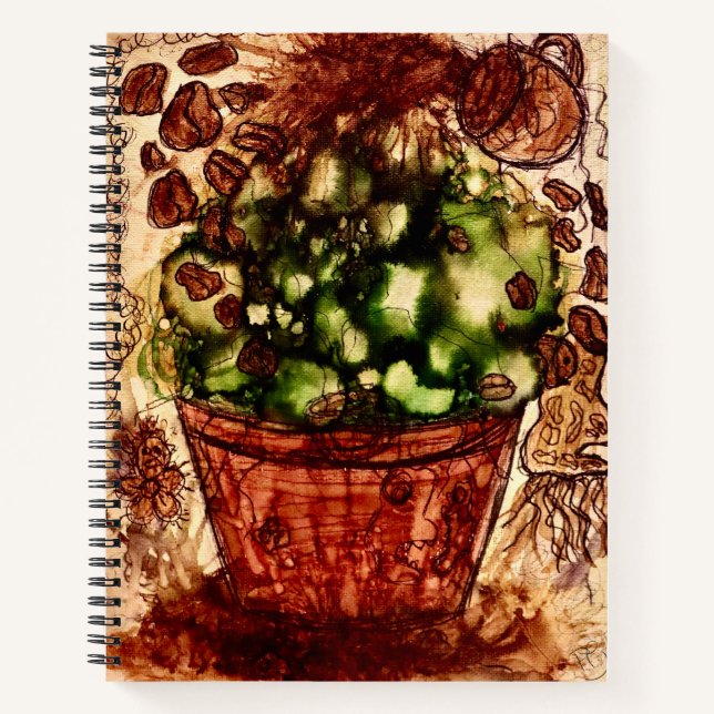 Cuaderno Coffee Splash Art Notebook – Vibrant Coffee Bean W (Anverso)