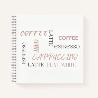 Cuaderno Coffee Typography Modern Café Style Coffee Lover 
