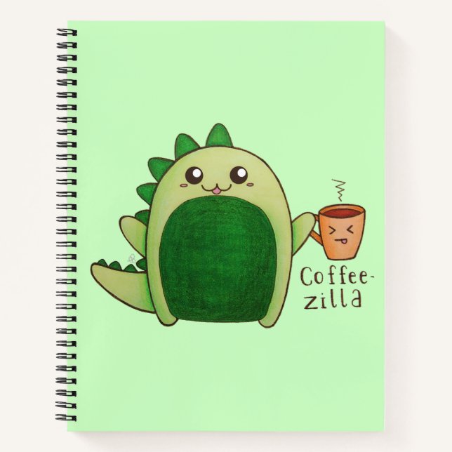 Cuaderno ¡Coffeezilla! ¡Necesito café! dinosaurio personali (Anverso)