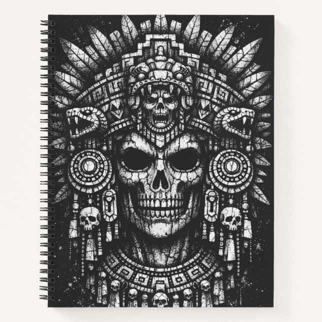 Cuaderno Cofia de cráneo azteca por BurnsInHell (Anverso)