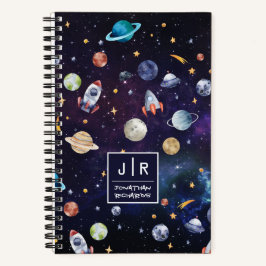 Cuaderno Cohete Espacial Galaxia Planetas Personalizado