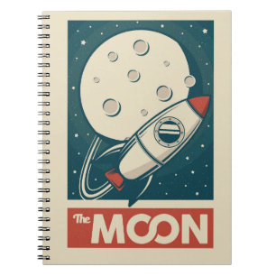 Cuaderno Cohete galaxico Moon Retro