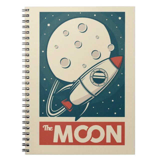 Cuaderno Cohete galaxico Moon Retro (Frente)