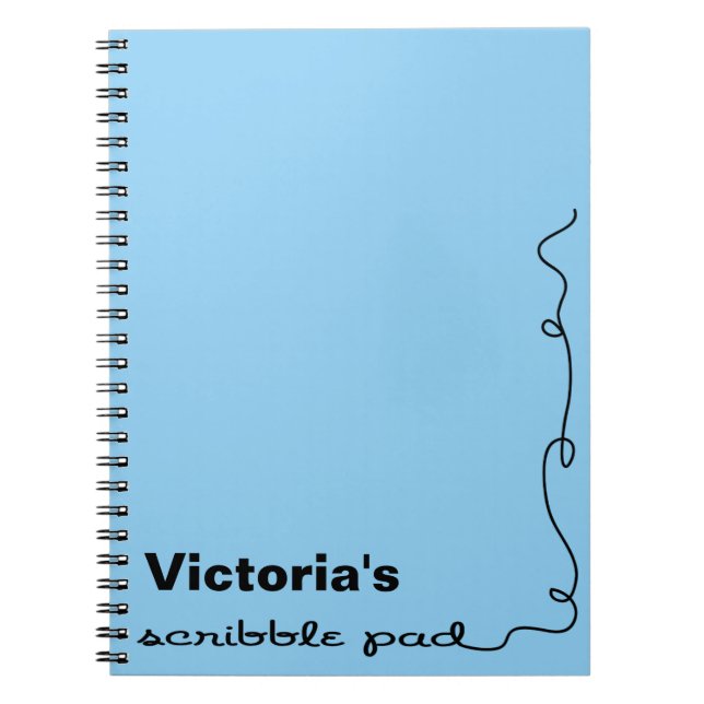 Cuaderno Cojín azul personalizado del garabato (Frente)