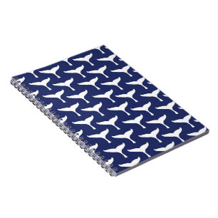 Cuaderno Cola de ballena blanca animal marino océano azul m